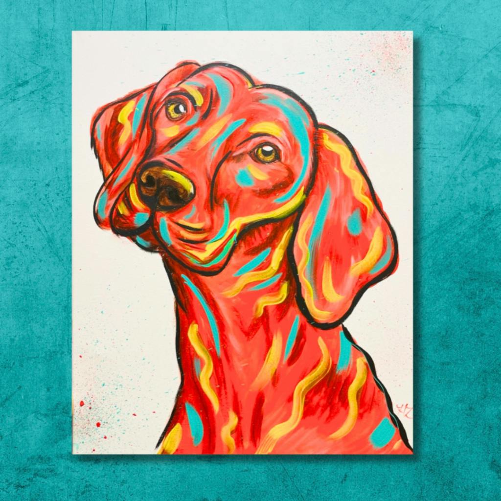 a painting of a dog
